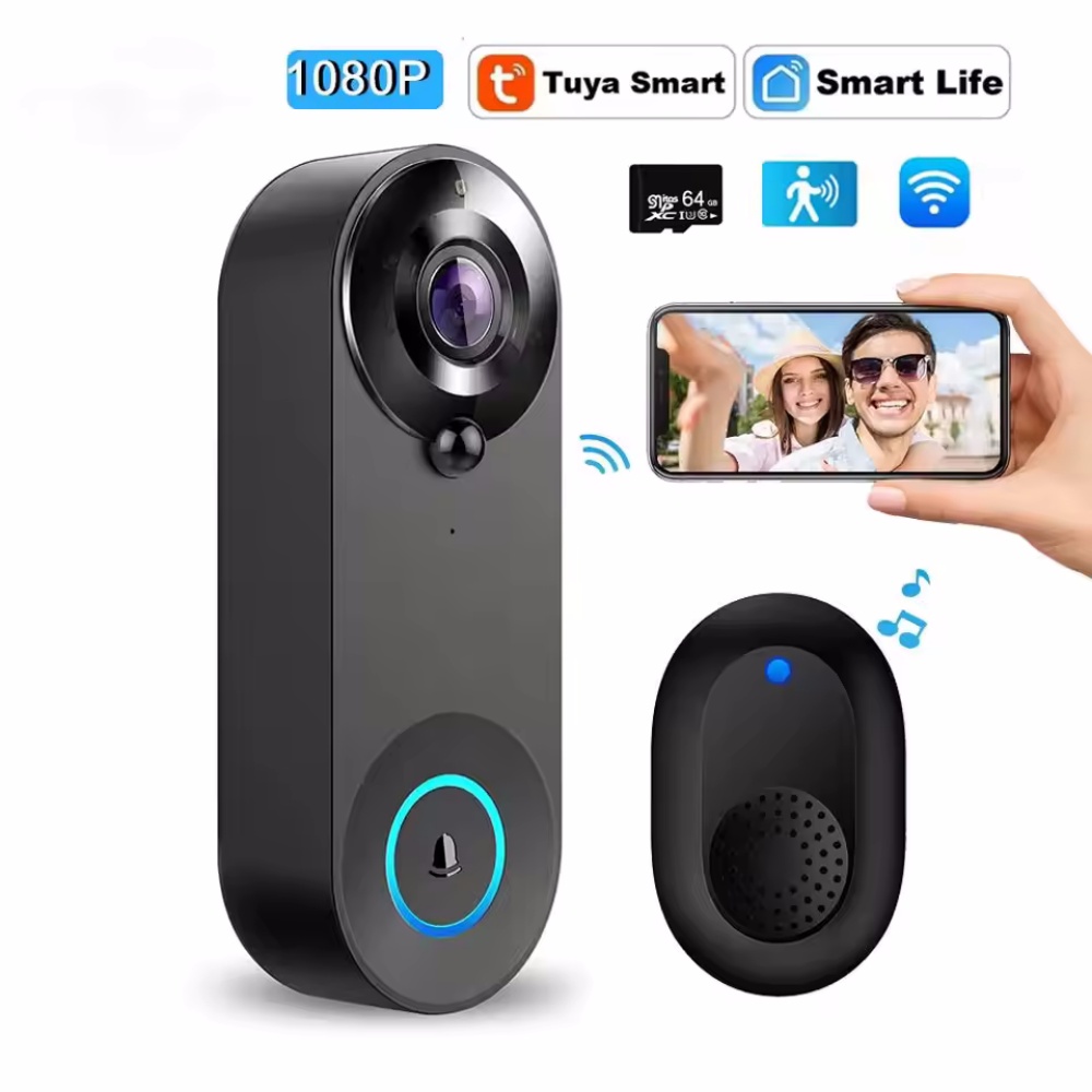 Home Security Wireless Cameras - Tuya 1080P Wireless WIFI Doorbell Video