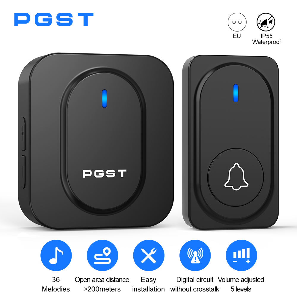 Home Security Installation - PGST Wireless Doorbell 36 Chimes LED