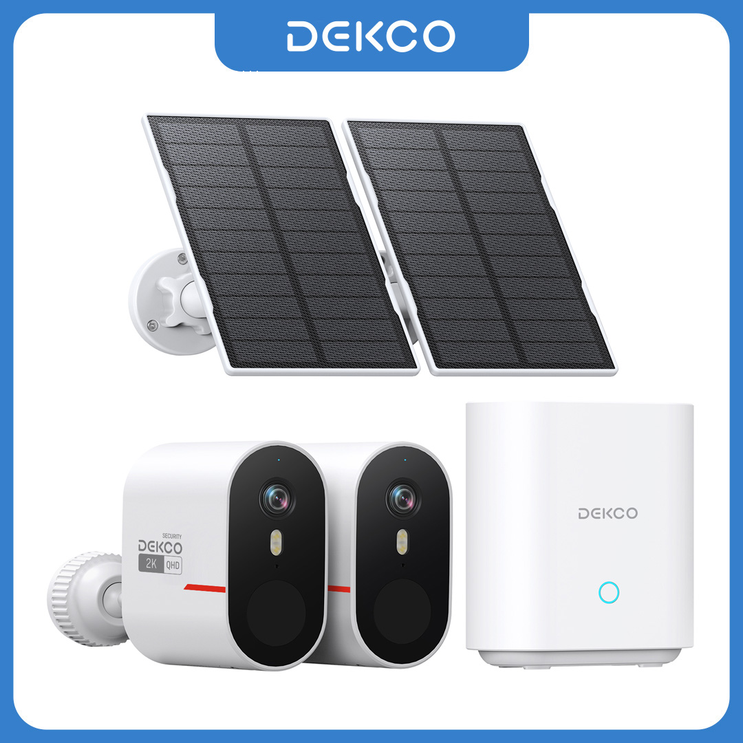 Home Security Wireless Cameras - Dekco 3MP WiFi Solar Camera System