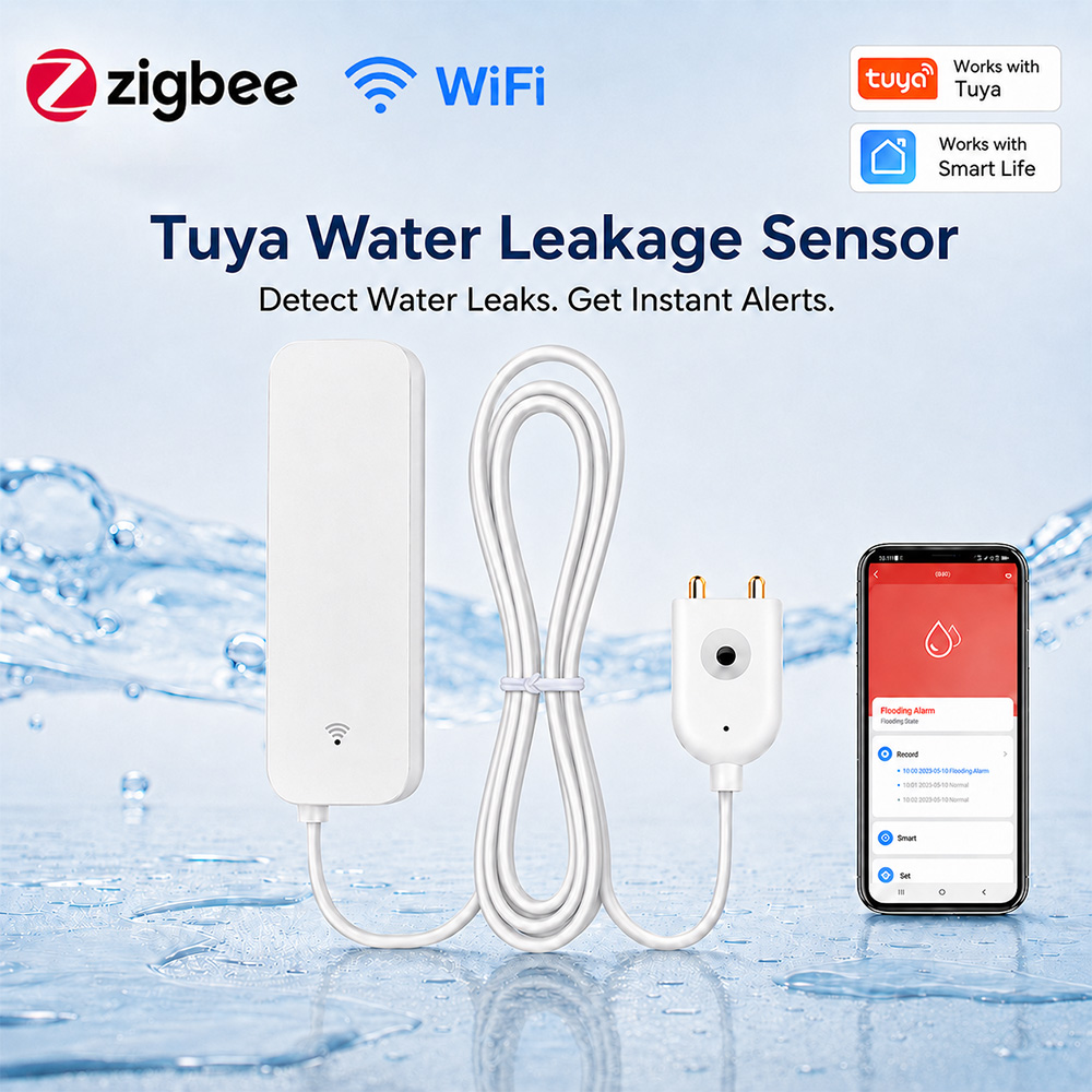 Home Security Gadgets - ZigBee WiFi Water Leak Sensor Flood