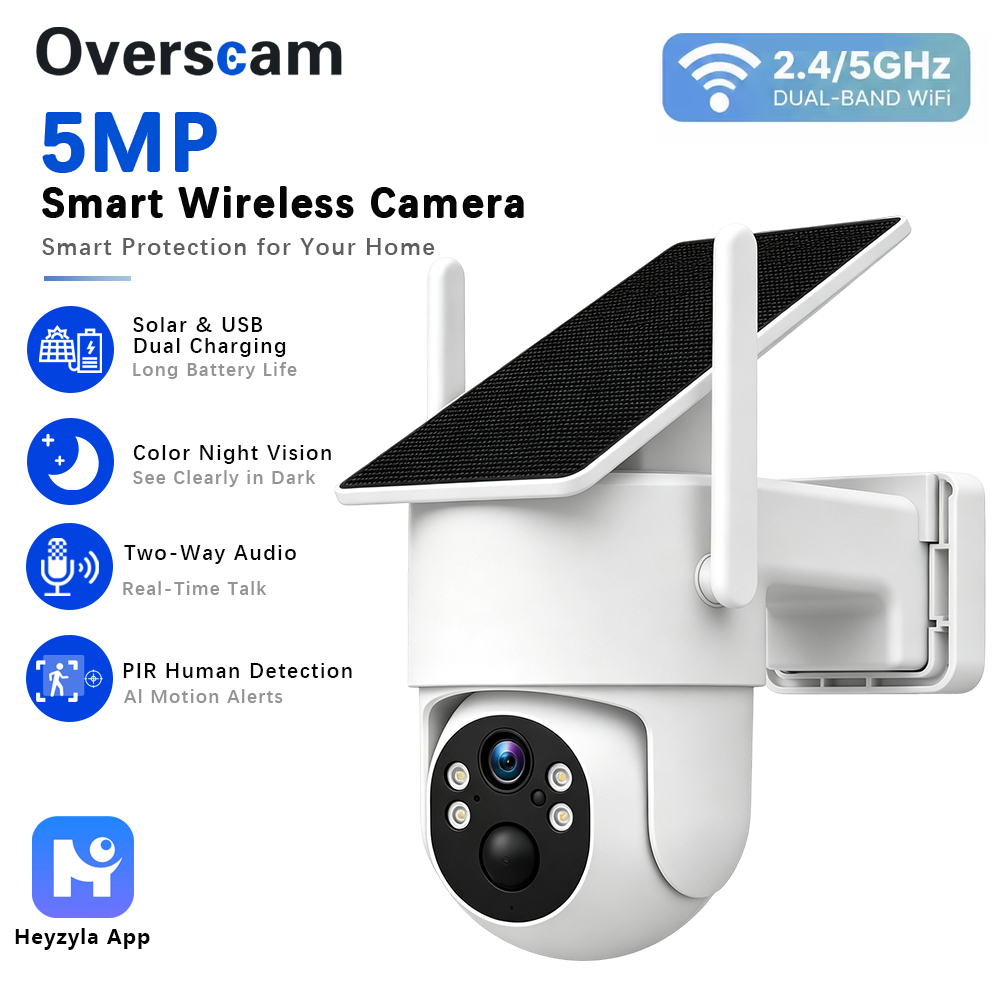 Home Security Gadgets - 5MP Solar Powered PTZ Camera For