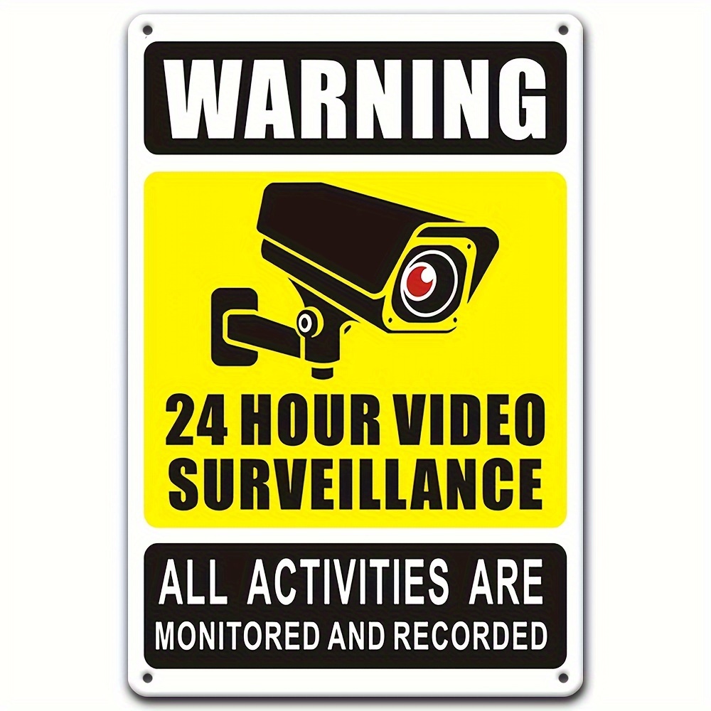 Home Security And Cameras - 24/7 Video Surveillance Warning Sign -