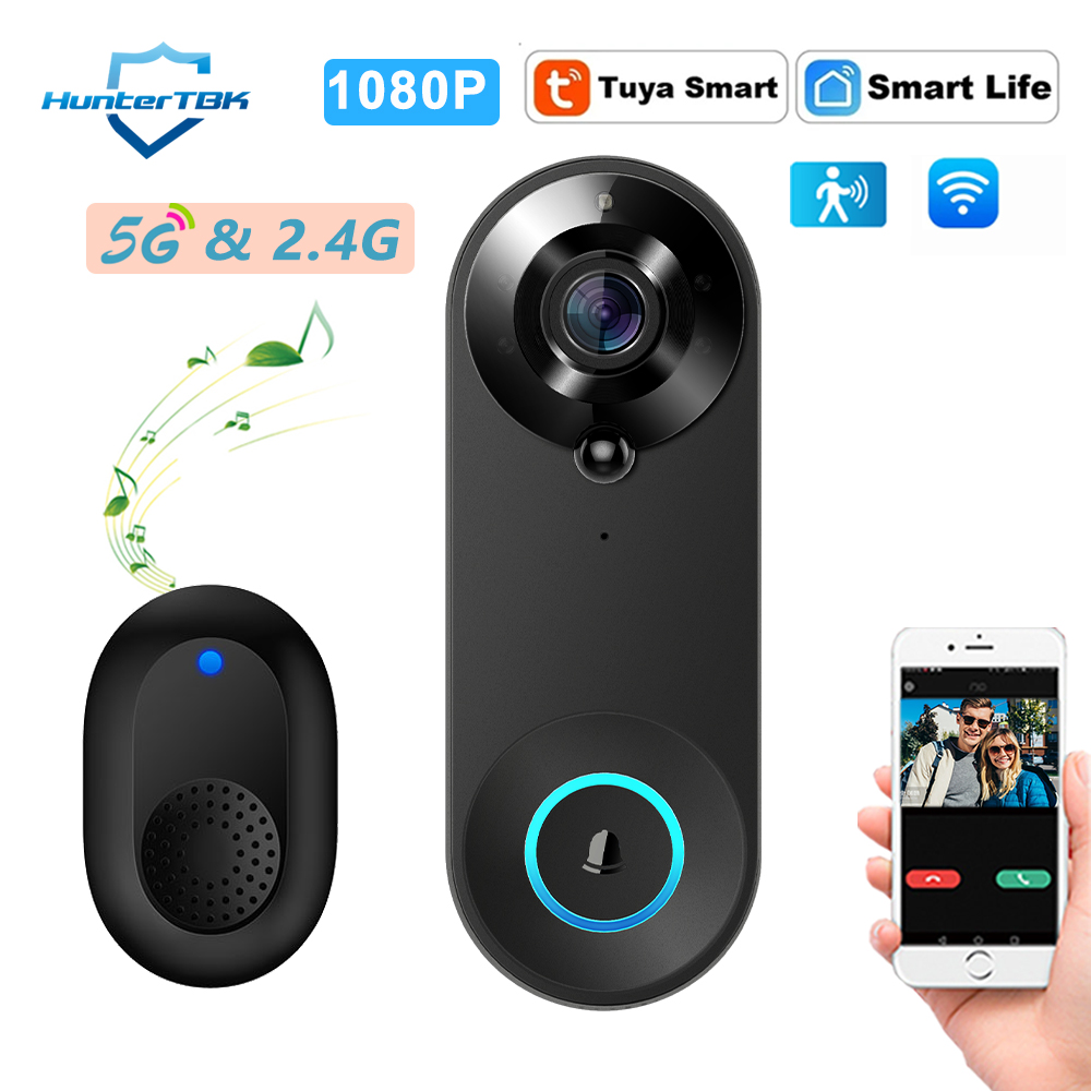Home Security Wireless Cameras - 5G 2.4G WiFi Video Doorbell 1080P