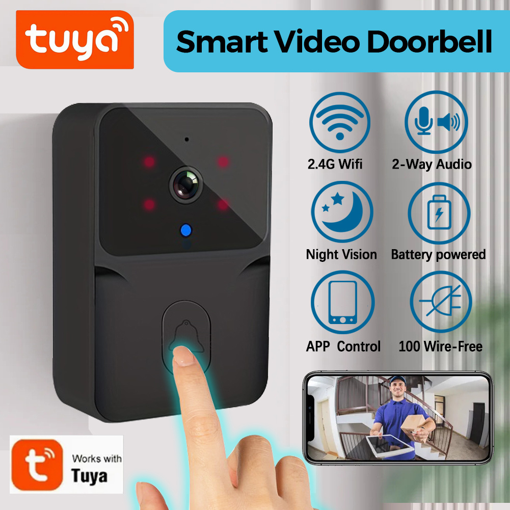 Home Security Wireless Cameras - Tuya Wireless Smart Video Doorbell, 2.4G