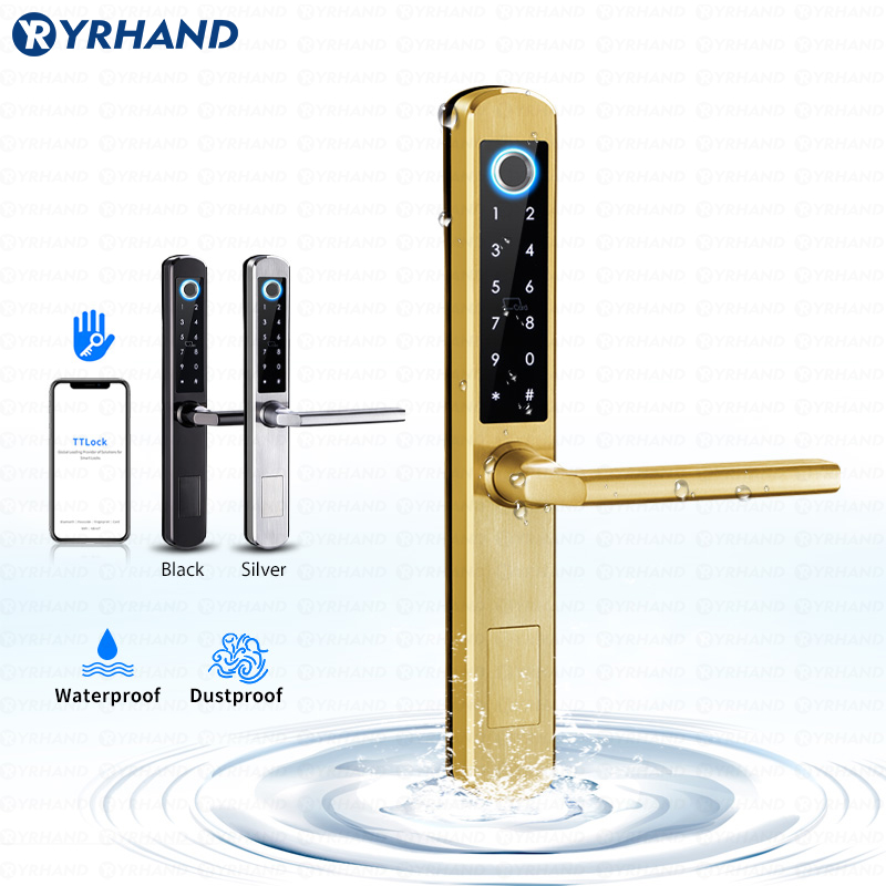 IP66 Gold Stainless steel Slid - đánh giá và giá Door Lock Smart Keypad