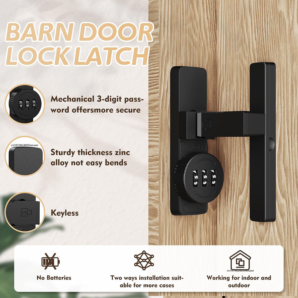 Security Barn Door Lock 3-Digi - đánh giá và giá Home Security Door Lock