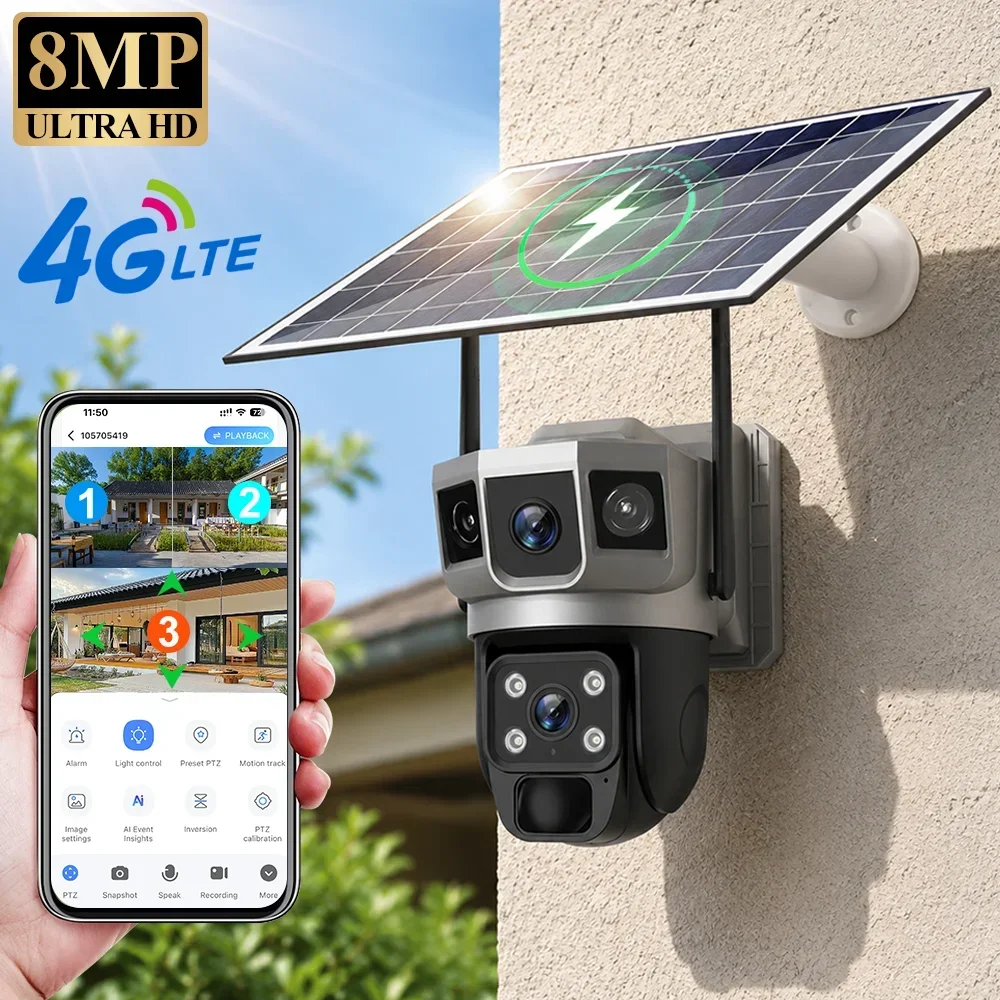 V380 4K 3 Screens 4G Camera So - đánh giá và giá Home Security Installation