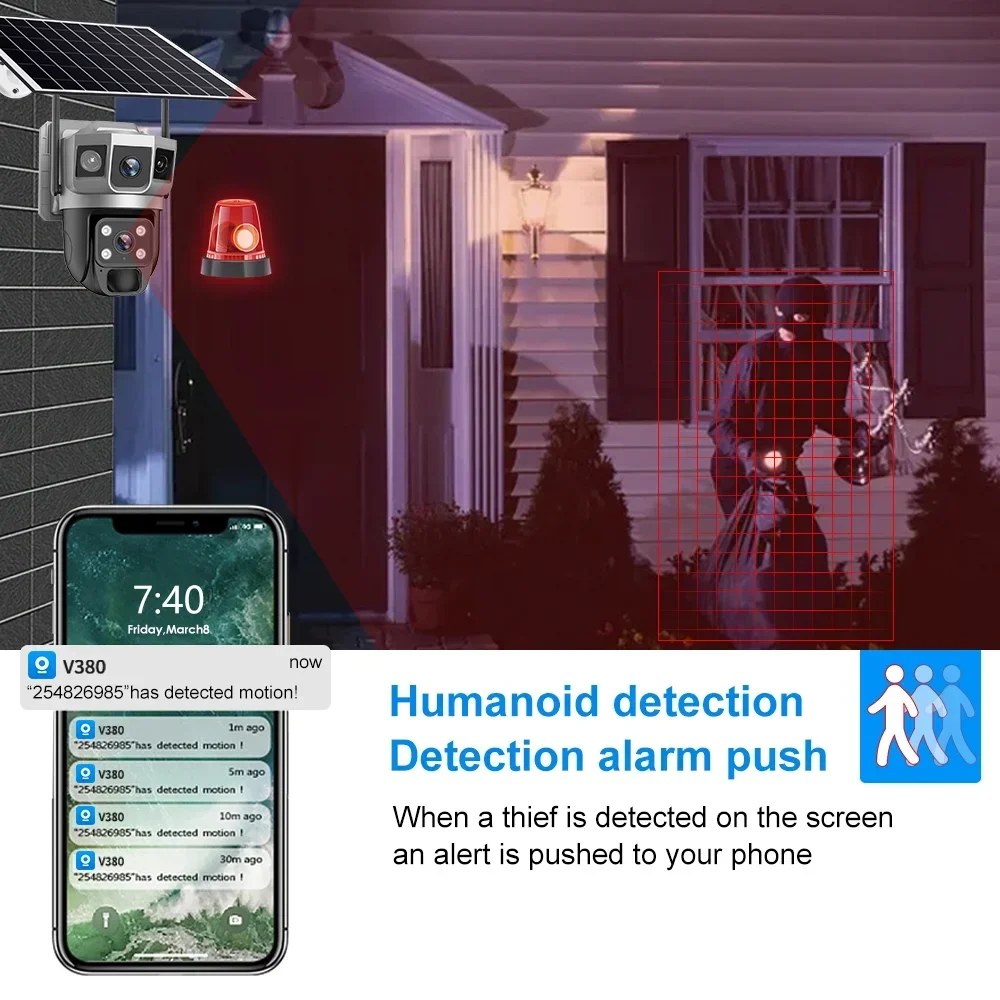 V380 4K 3 Screens 4G Camera So - đánh giá và giá Home Security Installation