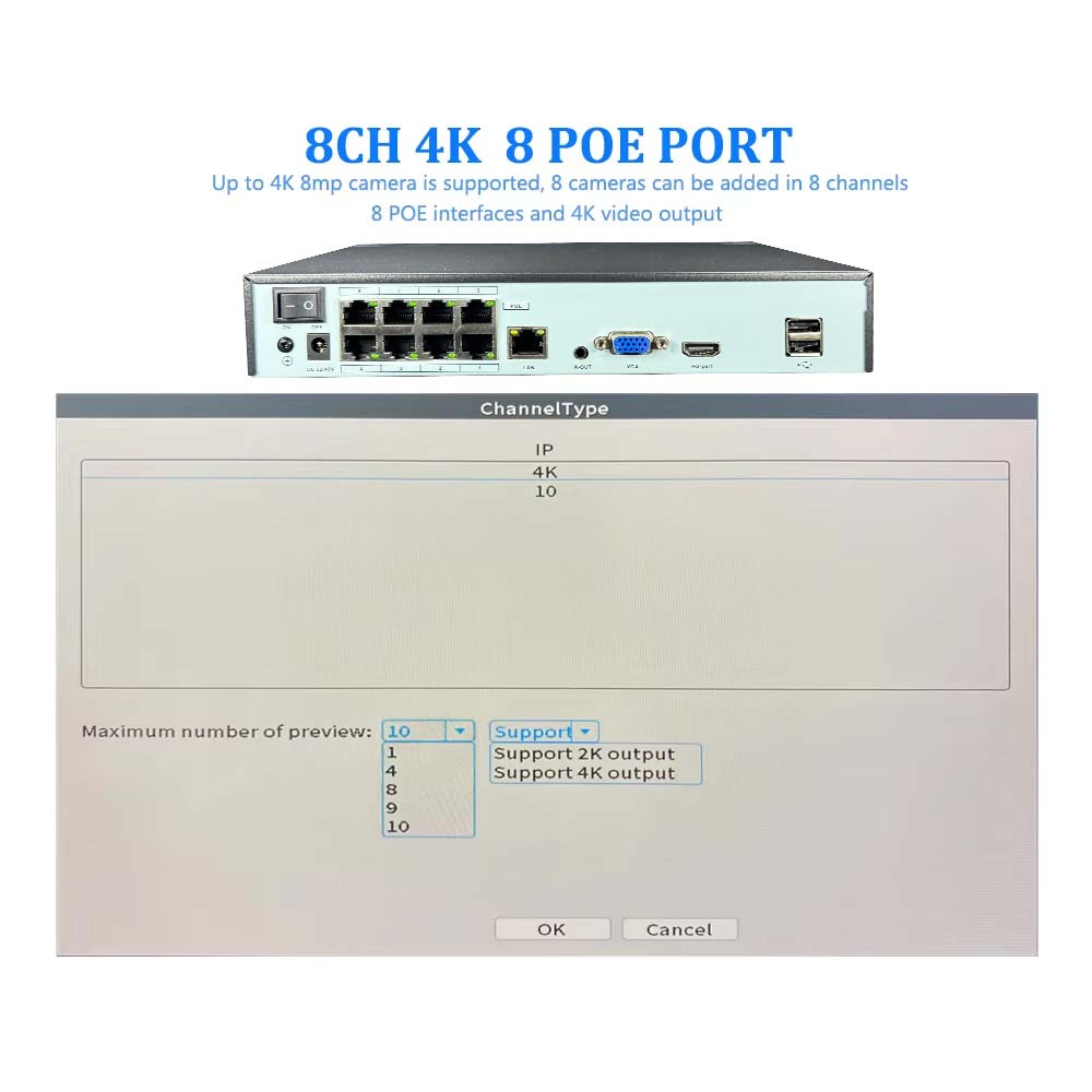 4K 10CH NVR 4/8Port POE For 8M - đánh giá và giá Home Security And Cameras