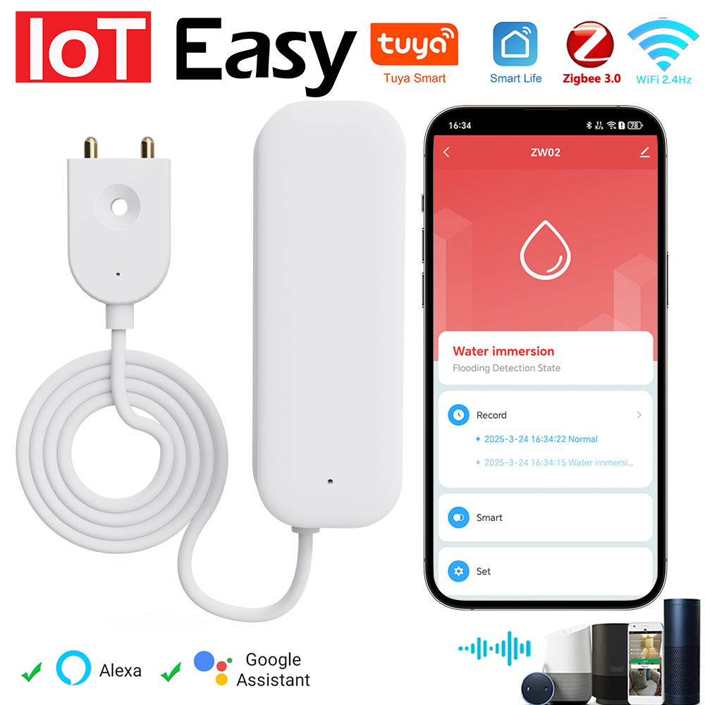 Tuya WiFi ZigBee Water Sensor  - đánh giá và giá Home Security Gadgets